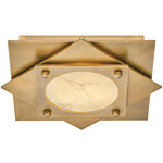 Claude Convertible Ceiling Light - Heritage Brass / Alabaster