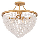 Myra Semi Flush Ceiling Light - Brass / Rock Crystal