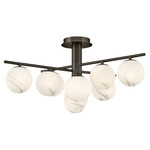 Selene Semi Flush Ceiling Light - Black Oxide / White Swirl
