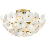 Marianne Semi Flush Ceiling Light - Deluxe Gold / White