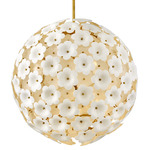 Marianne Globe Chandelier - Deluxe Gold / White
