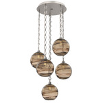 Terra Diamond Chain Multi Light Pendant - Beige Silver / Optic Bronze