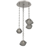 Mesa Round Oval Chain Multi Light Pendant - Beige Silver / Mesa Smoke