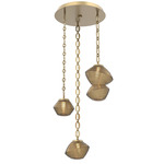 Mesa Round Oval Chain Multi Light Pendant - Gilded Brass / Mesa Bronze