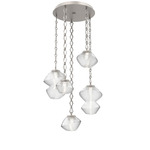 Mesa Round Diamond Chain Multi Light Pendant - Beige Silver / Mesa Clear