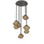 Mesa Round Diamond Chain Multi Light Pendant - Flat Bronze / Mesa Bronze