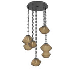 Mesa Round Diamond Chain Multi Light Pendant - Matte Black / Mesa Bronze