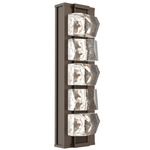 Tessera Wall Sconce - Flat Bronze / Tessera Facet Cast Glass
