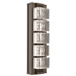 Tessera Wall Sconce - Flat Bronze / Tessera Wave Cast Glass