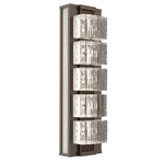 Tessera Wall Sconce - Flat Bronze / Tessera Wave Cast Glass