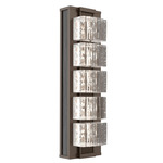 Tessera Wall Sconce - Flat Bronze / Tessera Wave Cast Glass