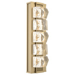 Tessera Wall Sconce - Gilded Brass / Tessera Facet Cast Glass