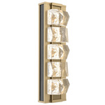 Tessera Wall Sconce - Gilded Brass / Tessera Facet Cast Glass