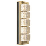 Tessera Wall Sconce - Gilded Brass / Tessera Wave Cast Glass