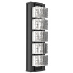 Tessera Wall Sconce - Matte Black / Tessera Wave Cast Glass