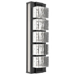 Tessera Wall Sconce - Matte Black / Tessera Wave Cast Glass