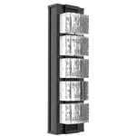 Tessera Wall Sconce - Matte Black / Tessera Wave Cast Glass
