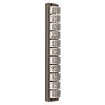 Tessera Wall Sconce - Flat Bronze / Tessera Wave Cast Glass