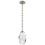 Ellisse Diamond Chain Pendant - Beige Silver / Optic Clear