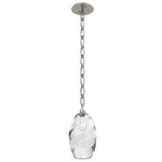 Ellisse Oval Chain Pendant - Beige Silver / Optic Clear