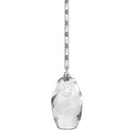 Ellisse Rectangular Chain Pendant - Beige Silver / Optic Clear