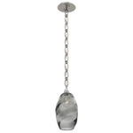 Ellisse Oval Chain Pendant - Beige Silver / Optic Smoke