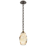 Ellisse Diamond Chain Pendant - Flat Bronze / Optic Amber