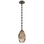 Ellisse Rectangular Chain Pendant - Flat Bronze / Optic Bronze
