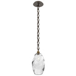 Ellisse Diamond Chain Pendant - Flat Bronze / Optic Clear