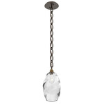 Ellisse Oval Chain Pendant - Flat Bronze / Optic Clear