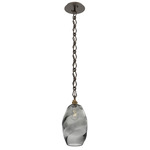 Ellisse Diamond Chain Pendant - Flat Bronze / Optic Smoke