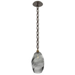 Ellisse Oval Chain Pendant - Flat Bronze / Optic Smoke