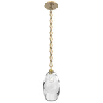 Ellisse Diamond Chain Pendant - Gilded Brass / Optic Clear