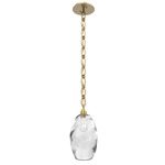 Ellisse Oval Chain Pendant - Gilded Brass / Optic Clear