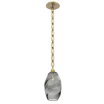 Ellisse Oval Chain Pendant - Gilded Brass / Optic Smoke