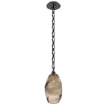 Ellisse Diamond Chain Pendant - Matte Black / Optic Bronze