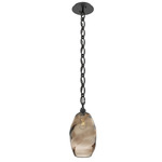 Ellisse Oval Chain Pendant - Matte Black / Optic Bronze