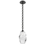 Ellisse Oval Chain Pendant - Matte Black / Optic Clear