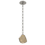 Gem Diamond Chain Pendant - Beige Silver / Bronze