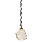 Gem Diamond Chain Pendant - Flat Bronze / Amber