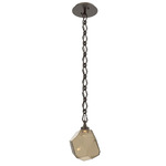 Gem Diamond Chain Pendant - Flat Bronze / Bronze