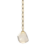 Gem Oval Chain Pendant - Gilded Brass / Amber