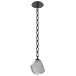 Gem Diamond Chain Pendant - Matte Black / Smoke