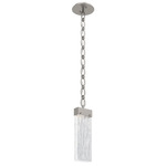 Parallel Oval Chain Pendant - Beige Silver / Clear Granite