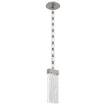 Parallel Rectangular Chain Pendant - Beige Silver / Clear Granite