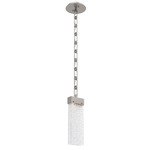 Parallel Rectangular Chain Pendant - Beige Silver / Clear Rimelight