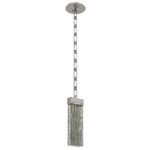 Parallel Rectangular Chain Pendant - Beige Silver / Smoke Granite