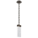 Parallel Diamond Chain Pendant - Flat Bronze / Clear Granite