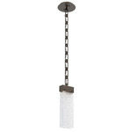 Parallel Rectangular Chain Pendant - Flat Bronze / Clear Rimelight
