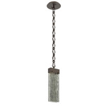 Parallel Diamond Chain Pendant - Flat Bronze / Smoke Granite